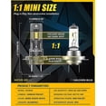 thumbnail image 2 of -katur 2pcs Turbo H7 Led Lights 1:1 Mini Size Head Lamp Wireless 16000lm Led Chips H7 Car Led Headlight Bulb 6000k White 12v., 2 of 4