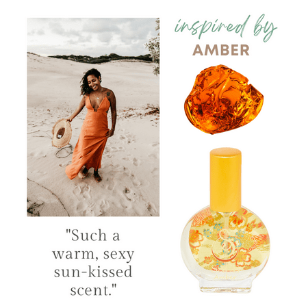 Amber Organic Mini Perfume Spray by Sage- 1/2 oz, Vegan & Cruelty-Free, Earthy Scent, Amber, Blood Orange, Musk