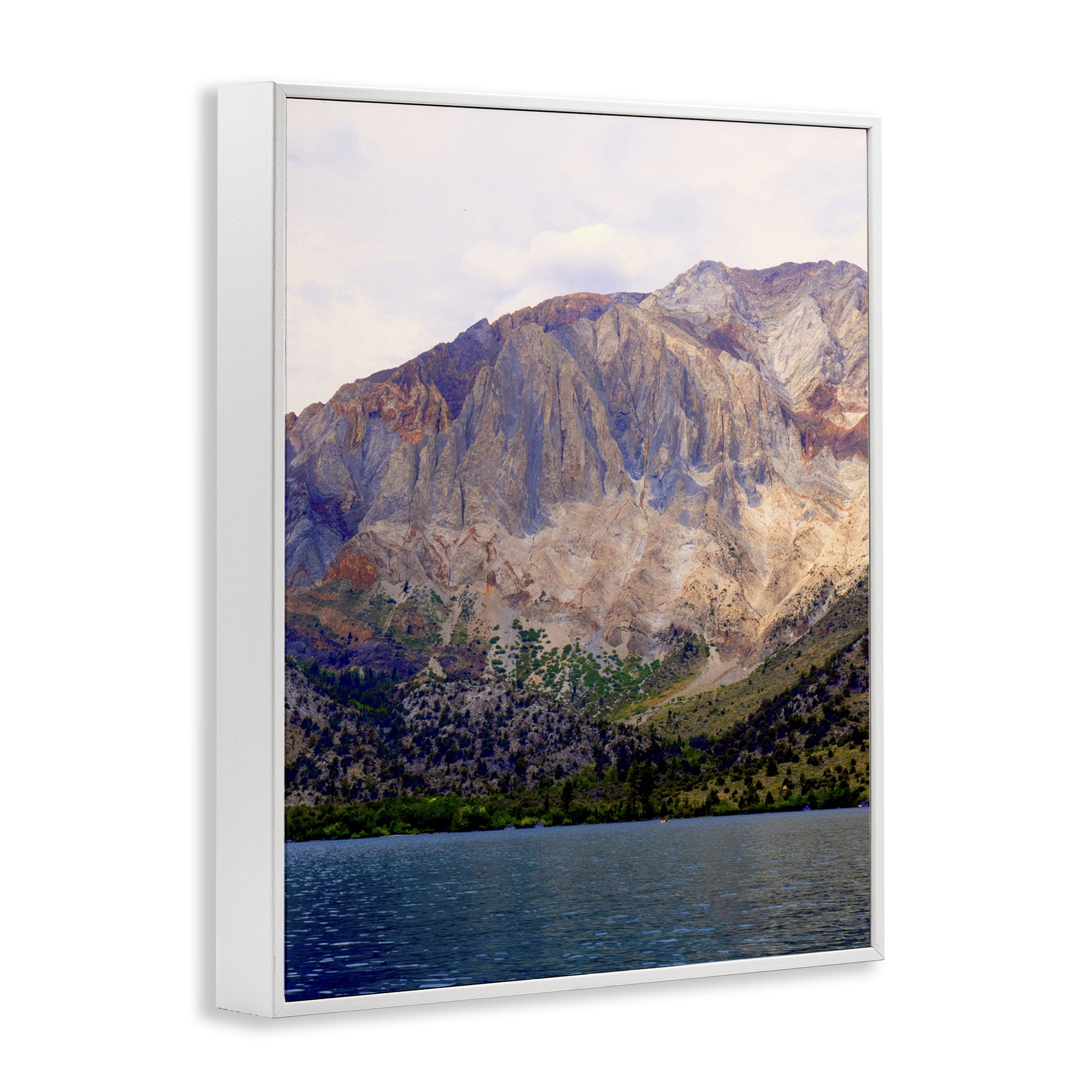 Stupell Industries Serene Lake Beneath Mountains White Framed Giclee Art, design by Gemma Bardot