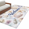 thumbnail image 2 of Ocean Seashell Washable Area Rugs 4'x6', Welcome Starfish Ocean Life Summer Low Pile Throw Living Room Rug Non-Slip Sturdy Edge Binding Carpet for Indoor Entryway Bedside Kitchen, 2 of 9