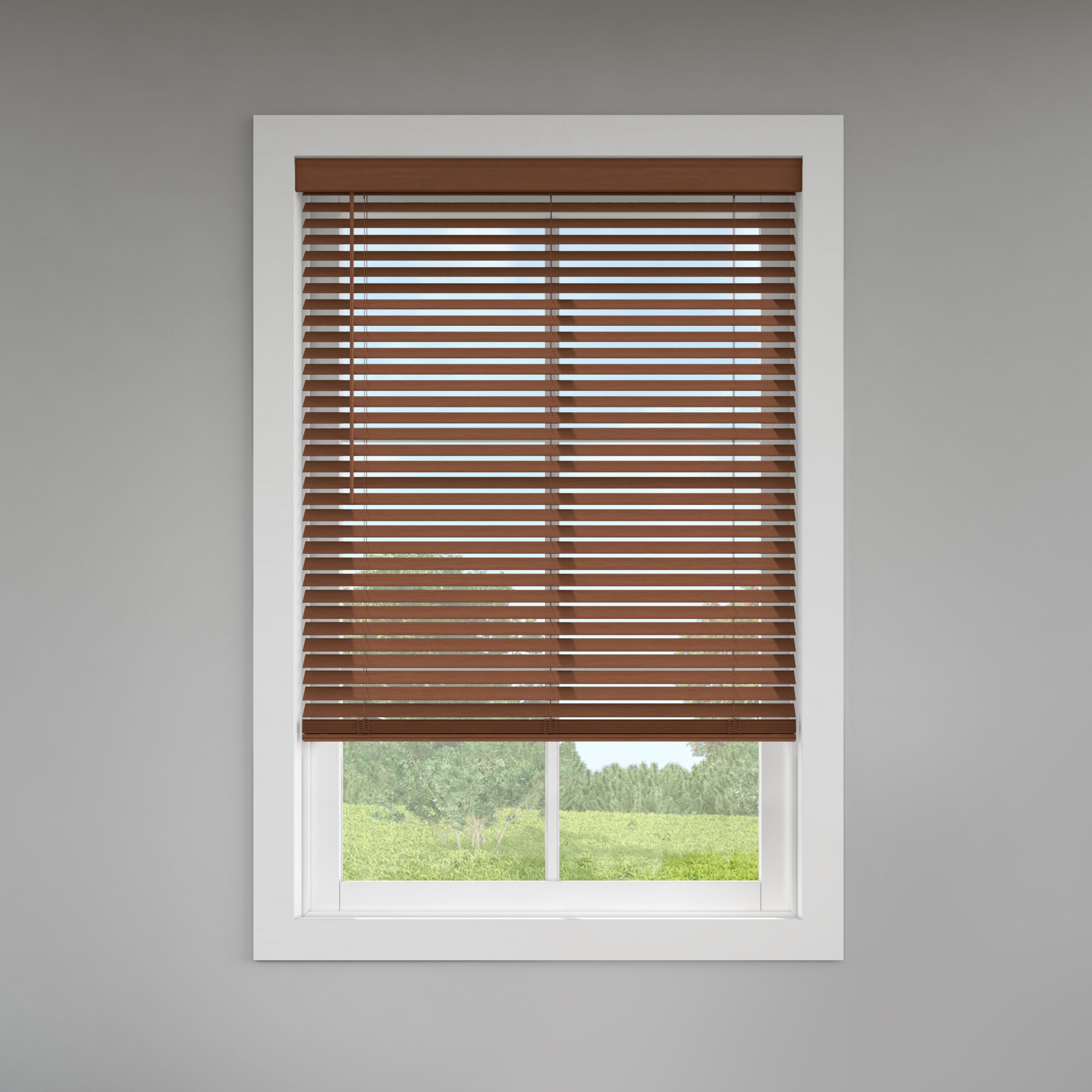 LEVOLOR Custom Classic Value 2 Cordless Faux Wood Blinds Walnut 39 Width x 48 Length Walmart