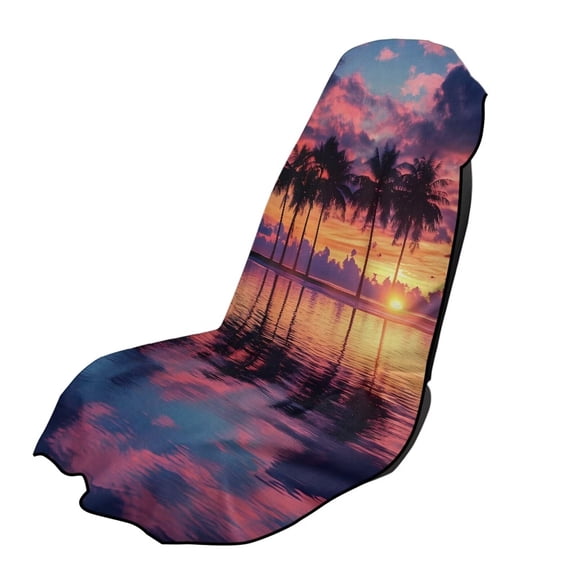 Uorisanigo Car Seat Towel Cover Fashion Auto Interior Automotive Sunset Palm Tree Front Seat Sweating Cover from Sweat Food Dirt Universal Fit for Vehicles,Cars,Suvs,Vans,Sedans