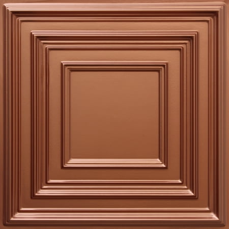 Dundee Deco's Traditional Copper Square Glue Up/Drop In Ceiling Panels, 2 ft. X 2 ft. (4 sq ft.) each