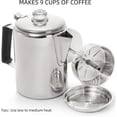 thumbnail image 2 of Camping Coffee Pot Stainless Steel, Coffee Pot Outdoors, Durable Stove Top Brew Coffee Maker on Fire, Ideal for Group Camping, Hiking, Backpacking, RV and Travel, 9 Cups, 2 of 8
