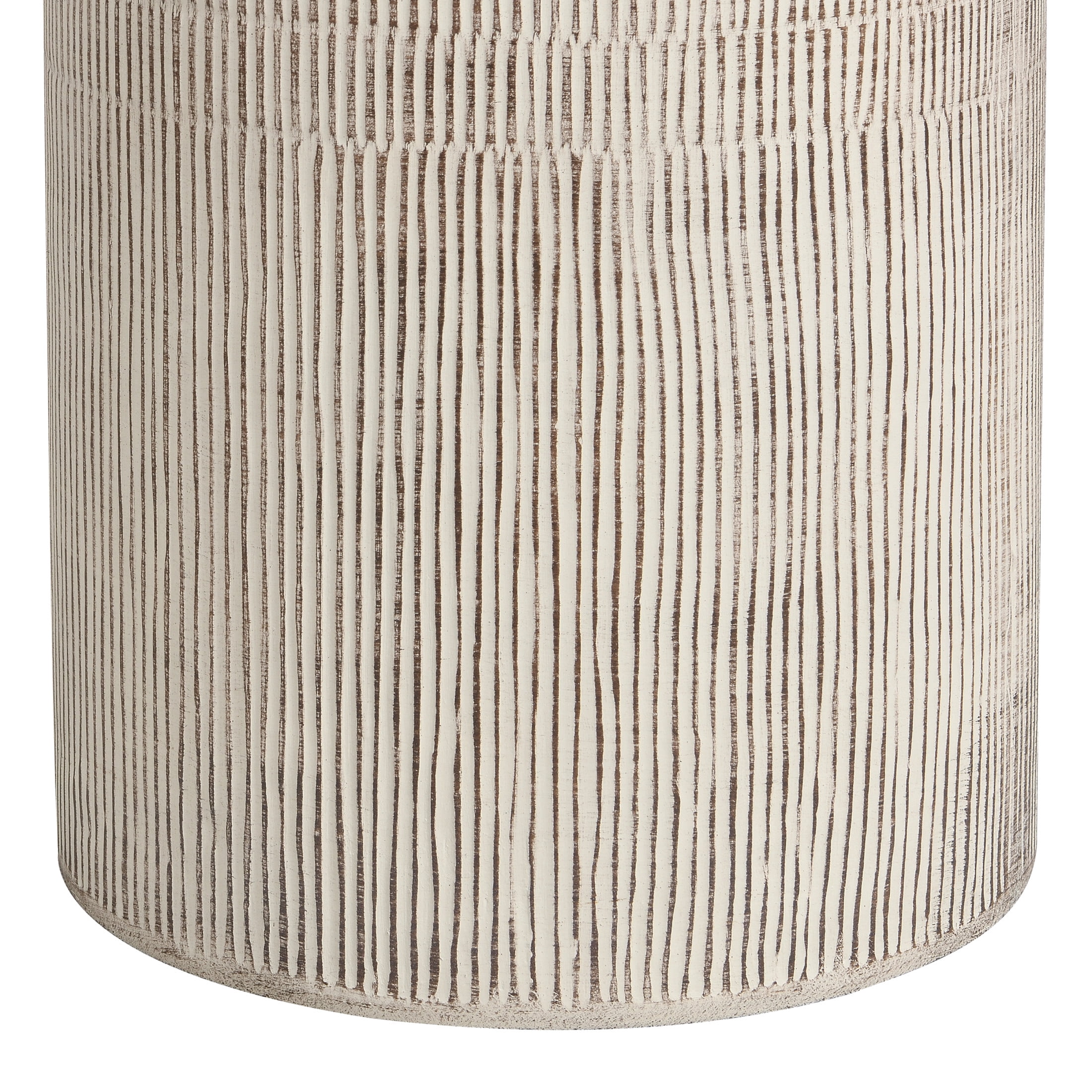 Christopher Knight Home 17.52" Indoor/Outdoor MGO Side Table with Vertical Textured Design, White