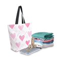 thumbnail image 2 of FORMRS Womens Canvas Tote Bag with Zipper Inner Pocket Shoulder Handbag, Geometric Love, 2 of 7