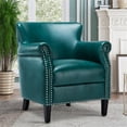 thumbnail image 2 of Comfort Pointe Holly Teal Green Faux Leather Club Accent Chair, 2 of 9