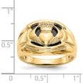 thumbnail image 4 of 14K Yellow Gold Aa Diamond And Onyx Mens Claddagh Ring (Size 10) Made In United States y4142aa, 4 of 6