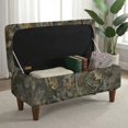 thumbnail image 3 of FOR U DESIGNS Camo Hunting Leaf Print Storage Ottoman Cover Stretch Ottoman Slipcover Flip-top Storage Bench Cover Washable Footrest Stool Slipcover with Elastic Bottom for Living Room, 3 of 7