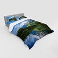 thumbnail image 3 of Ambesonne Nature Bedding Set 3 Pcs, Mountain Lake Scenery, Twin XL, Blue White Green, 3 of 3