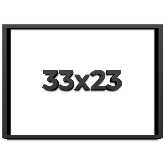 33x23 Shadow Box Frame Black | 1 inches Deep Real Wood Contemporary Shadowbox Display Frame | UV
