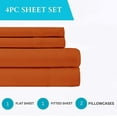 thumbnail image 5 of 4 Piece 100% Egyptian Cotton Sheets 800 Thread Count Hotel Quality Smooth & Soft Bedding Sheet Set Twin Size - 15" Inch Deep Pocket - Burnt Orange Solid, 5 of 7