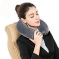 thumbnail image 4 of Almohada de viaje para aviones, diseño de cuerda ajustable, compacta y ligera, de lujo, para acampar, para dormir, con funda extraíble y con cremallera invisible (gris), 4 of 5