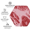 thumbnail image 4 of Fuzoiu Striped Meat Print Leather Coasters Set,Drink Coasters Set of 6,for Tabletop Protection, Durable PVC Coasters,Home Décor and Housewarming Gift,Hexagon, 4 of 7