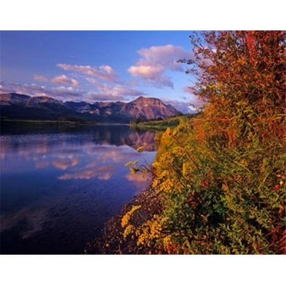 Maskinonge Lake with Mountains in the Background Waterton Lakes National Park Alberta Poster Print by Chuck Haney
