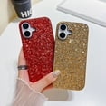 thumbnail image 6 of Glitter Case for iPhone 17, Sparkle Crystal Bling Slim Lightweight Cover, Military Grade Protection Silicone Rubber Hard Shockproof Anti-Scratches Case for Girls Women for iPhone 17, Red, 6 of 10