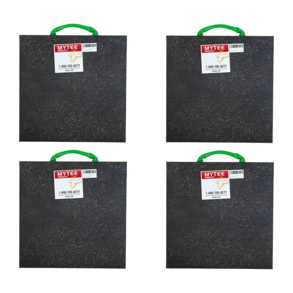 4 - Pack 16"x16"x1" Thick Outrigger Pad for RV with Ergonomic Handle - High-Density Black Stabilizing Jack Landing Pad for Crane, Wrecker, Tow Truck, RVs