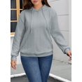 thumbnail image 6 of Female Hoodies Oversized Hooded Sweatshirt Casual Long Sleeve Drawstring Pullover Tops Gray XL, 6 of 10