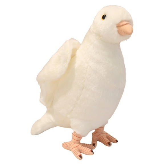 Cute Realistic Plush Pigeon Stuffed Animal Soft Bird Toy Lifelike Pigeon Sleeping Pillow Doll for Kids Birthday Gifts and Desktop Ornament Home Decor (White-30cm)