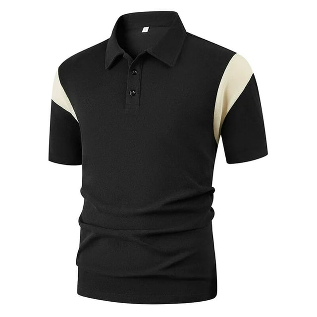 2025 Summer Men's Short Sleeved T Shirt Color Matching Fashion Shirt