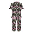 thumbnail image 4 of Drses Women's Pajama Sets Summer Short Sleeve Sleepwear Sets for Women Button Up Pj Loungewear Top and Capri Pants Pajamas for Women with Pockets, 4 of 5