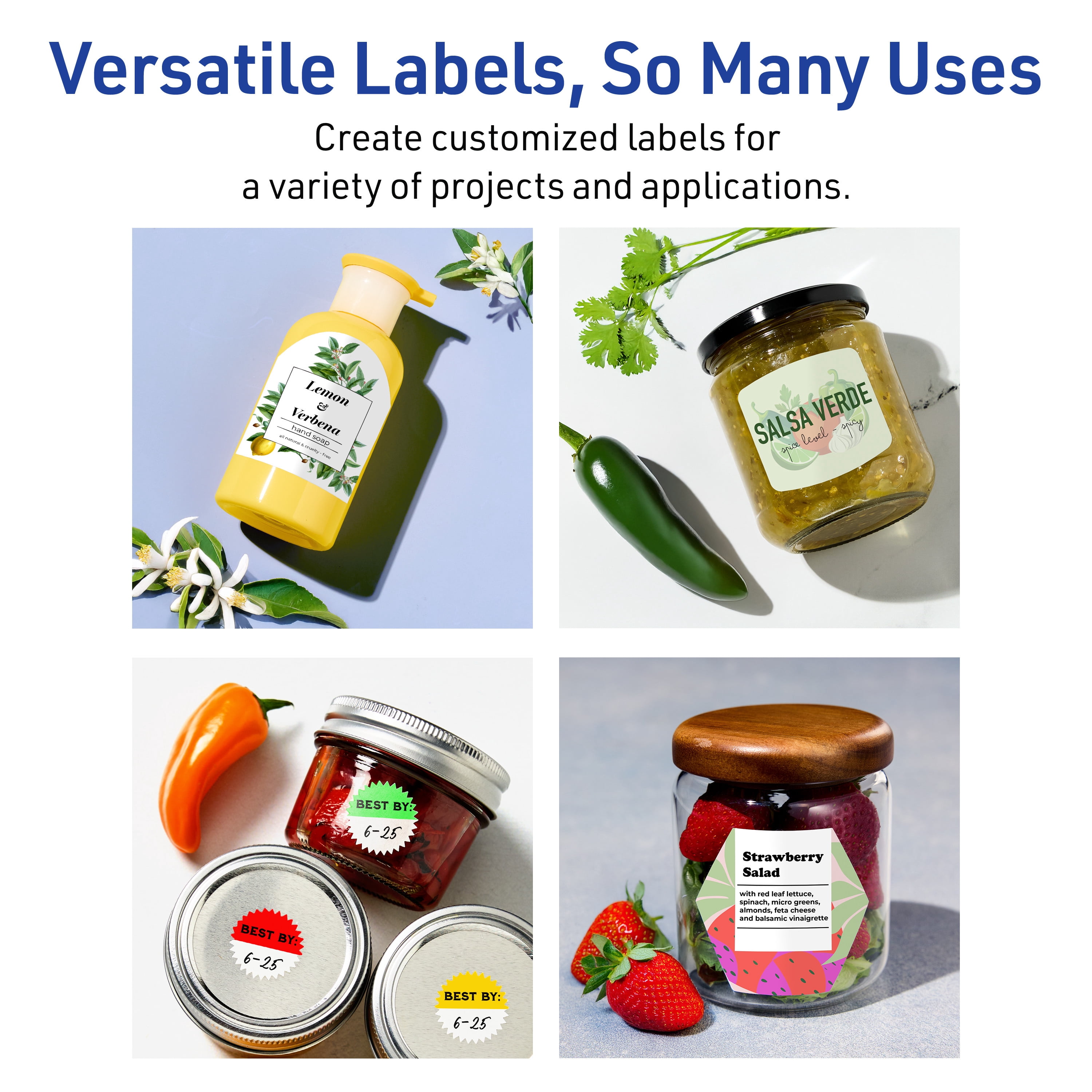Avery Waterproof Arched Labels, 4.75" x 3.5", 100 Total