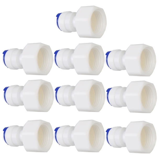 Conector de tubo recto de purificador de agua de 10 piezas, hembra BSP de 1/2 pulgada a tubo OD de 3/8 pulgada