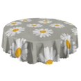 thumbnail image 5 of Round Tablecloth 60 Inch Daisy Floral Print Table Cover Wrinkle Free for Kitchen Dining Event, 5 of 5