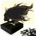 thumbnail image 3 of Ambesonne Hair Salon Jigsaw Puzzle, Fuzzy Hair Silhouette, Heirloom-Quality Fun Activity for Family Durable Cardboard, 1000 pcs, Black Taupe and Cream, 3 of 6