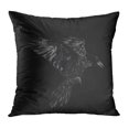 thumbnail image 1 of BOSDECO Flying Raven Realistic Bird Black Page Crow Dark PillowCase Pillow Cover 20x20 inch, 1 of 1