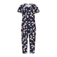 thumbnail image 7 of Viikei High-Waisted Pajama Pants Set Comfy Sleep Fit,Women-neck Short Sleeved Pajamas and Pants Set Casual Pajamas with Pockets Dark Blue L, 7 of 7