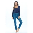 thumbnail image 3 of ACTIVE UNIFORMS Bodysuit For Women Long Sleeve Scoop Neck Body Suit-Breathable Cotton Stretch (True Navy Blue, 3X-Large), 3 of 6