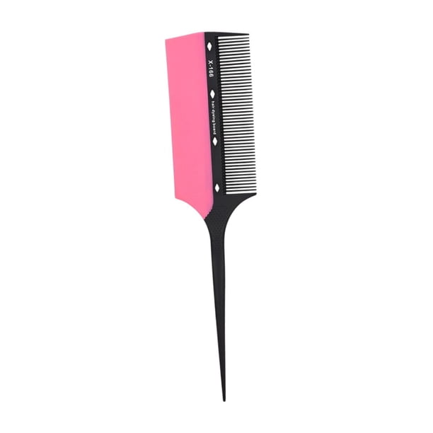 Peine para teñir el cabello, peine para mechas, herramienta de peinado práctica y compacta, portátil para mujeres, niñas, estilistas, peluquerías y Rosa negro