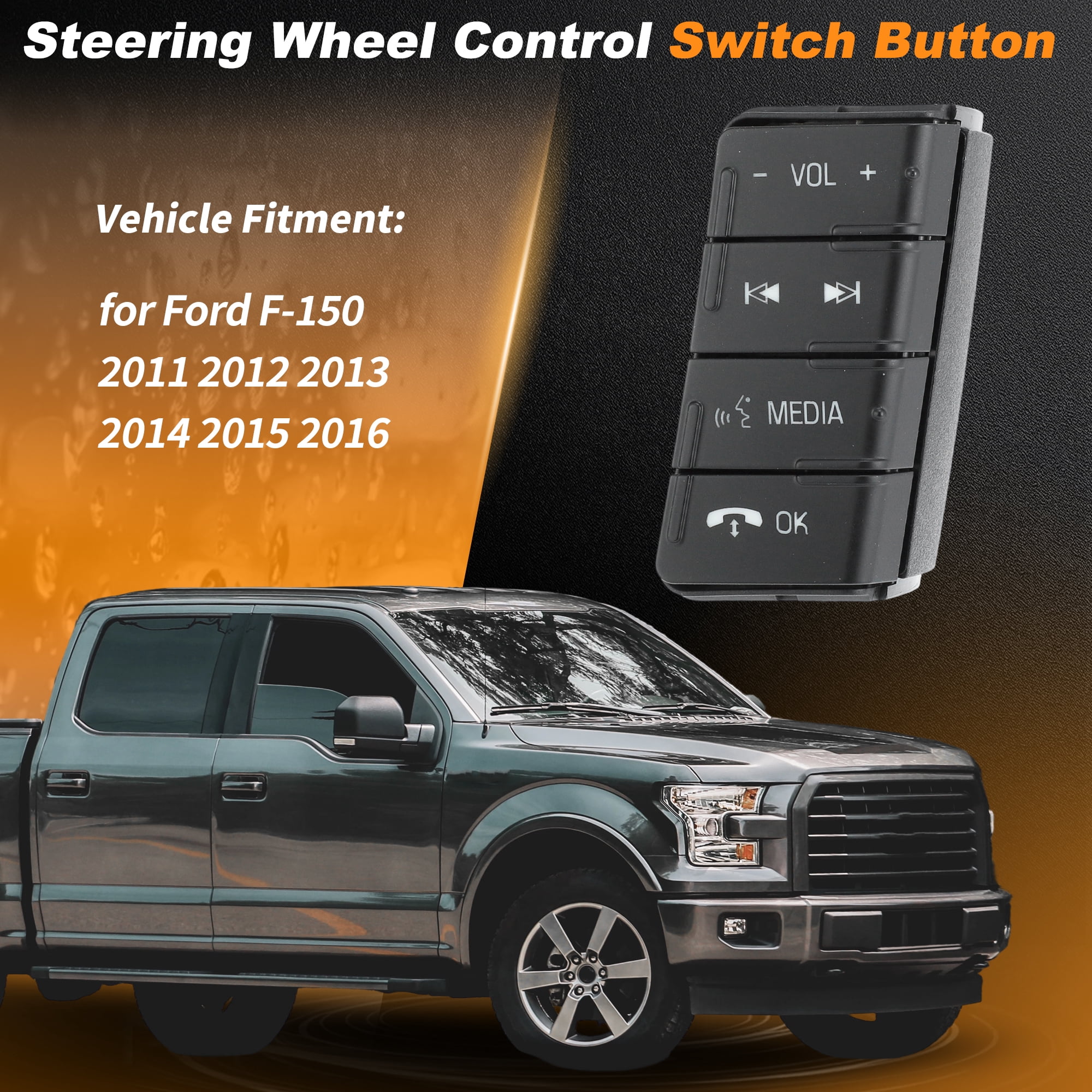 Unique Bargains Steering Wheel Control Switch Button for Ford F-150 2011-2016