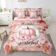 thumbnail image 3 of Manfei Thanksgiving Day Bedding Full Size,Autumn Harvest Pumpkin Comforter Sets with Sheets,Maple Leaves Leaf Bedding Sets Full Size,Super Cozy Bedroom Decoration Reversible,7pcs, 3 of 7