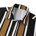 thumbnail image 4 of ameIAEA Men's Short Sleeve Button Down Casual Shirt Striped Color Block Beach Fashion Summer Tops, 4 of 5