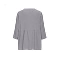 thumbnail image 5 of Fewfanhot Women Clothing 3/4 Sleeve Button Down Shirts Cotton Linen Tops V Neck Casual Loose Fit Blouses, 5 of 6