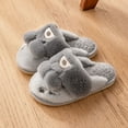 thumbnail image 2 of Tfken Unisex Kids Slippers Size 12-13 Years Plush Slip-On Flatform Rabbit Print Cozy Fleece Grey Boys Girls Slippers, 2 of 3