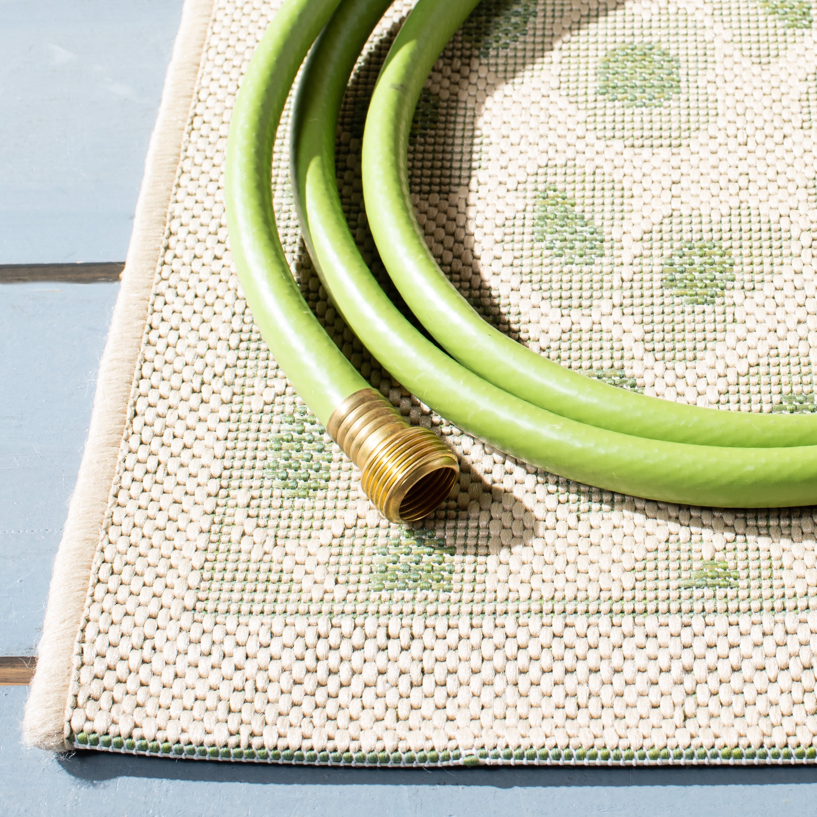 Safavieh Courtyard Camille Spotted Indoor/Outdoor Area Rug, Beige/Green, 6'7" x 6'7" Square