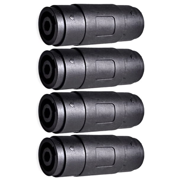 Altavoz de 4 /Amplificador Speakon Hembra a Hembra Conector de Cable Acoplador Recto (Paquete de 4)