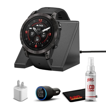 Garmin Epix Pro (Gen 2), 47mm, Sapphire, Carbon Gray DLC Titanium, Black with Accessories