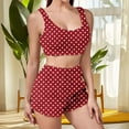 thumbnail image 6 of FRSASU Women's Winter Pajama Polka Dot Set 2 Piece Double Sided Velvet Camisole Vest and Shorts Outfit Warm Loungewear Cozy Sleepwear Wine, 6 of 6