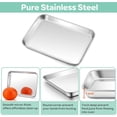 thumbnail image 3 of Toaster Oven Pan with Cooling Rack Set .\u\u x \u\u x \u\u Stainless Steel Compact Toaster Oven Small Baking Pan Tray with Mini Grid Rack & HeavyDuty, 3 of 7