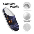 thumbnail image 5 of KLL Mystery House Halloween Night Pattern Adult Unisex Cozy Slippers,Fuzzy Slip-on Slippers TPR Sole Slippers Comfort Plush Home Footwear for Indoor & Outdoor-46/47, 5 of 7