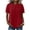 Red, variant on Womens Red Loose Fit Puff Sleeve Top Wrinkle Resistant Casual Short Sleeve Crew Neck Blouse,Size 2XL