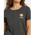 thumbnail image 4 of Roxy Women's The Sun Card Relaxed Fit Boyfriend Tee T-Shirt in Wash Black (Small, Wash Black), 4 of 6