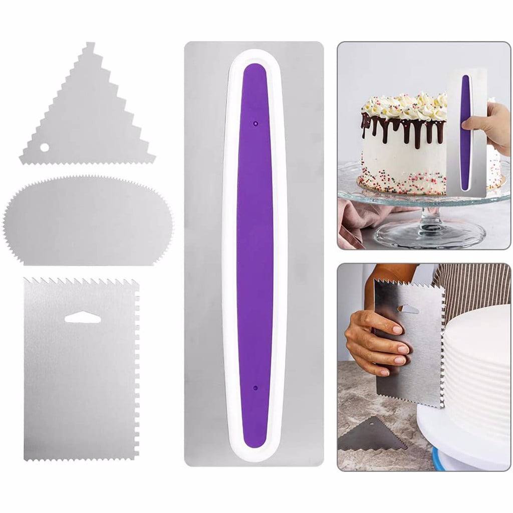 Stainless Steel Decorating Cake Smoother Comb Icing Smoother Scraper Style-1 Various DIY Cake Edge Icing Scraper Mold 