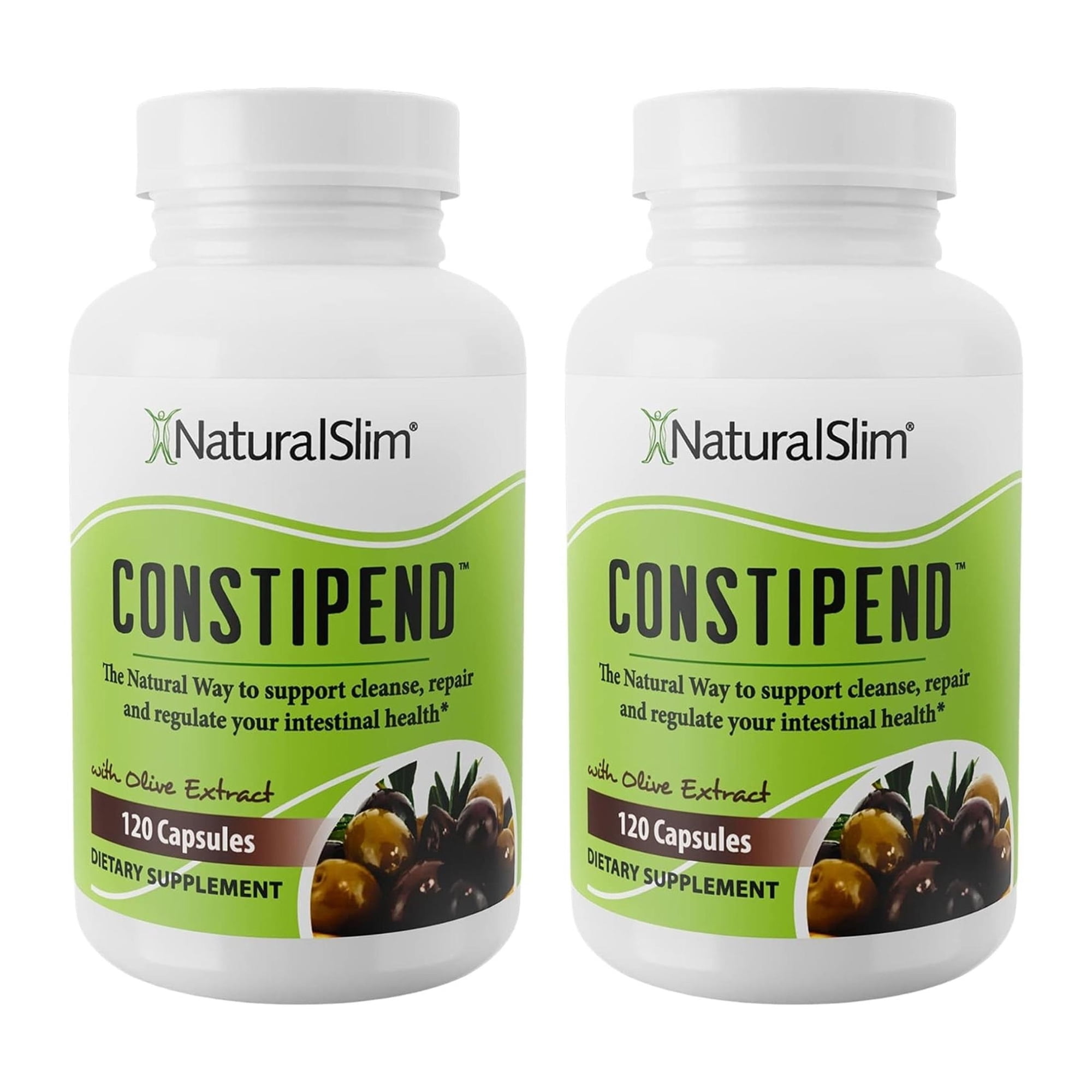 Naturalslim Magnesium Oxide - Constipend for Constipation Relief, Colon Cleanser & Stool Softeners for Women & Men with Magnesium Citrate, Aspartate, & Olive Extract - 120 Vegetable Capsules 2 Pack