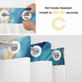 thumbnail image 5 of Blue Marble No Hook Shower Curtain Waterproof, Bathroom Curtains with Snap in Liners and See Through Top Window, Luxury Yellow Modern Ink Painting Art Hotel Style Bathtub Curtains Shower 66"Wx72"L, 5 of 8