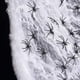 thumbnail image 1 of Tela de araña falsa de Halloween de 200g para decoración interior/exterior, tela de araña elástica con 50 arañas para accesorios de fiesta de Halloween JAMW Sencillez, 1 of 5